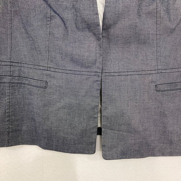 Talbots size 16 Gray Collarless Cotton Jacket Blazer Office Career Business - Picture 4 of 11